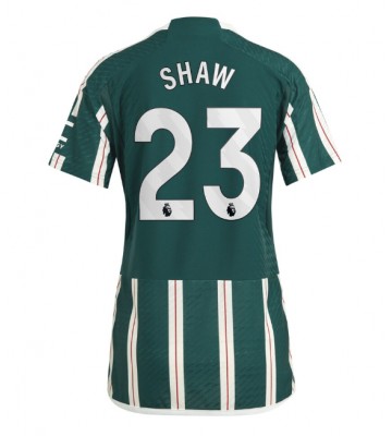Lacne Ženy Futbalové dres Manchester United Luke Shaw #23 2023-24 Krátky Rukáv - Preč